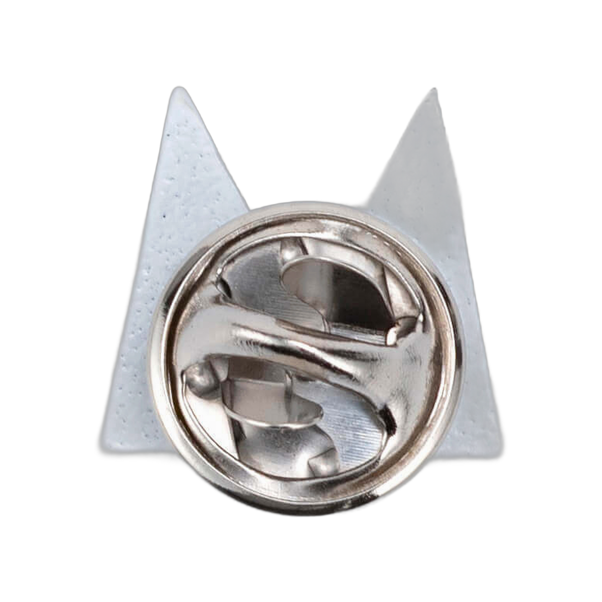 Back of the pin, showing the metal butterfly clutch
