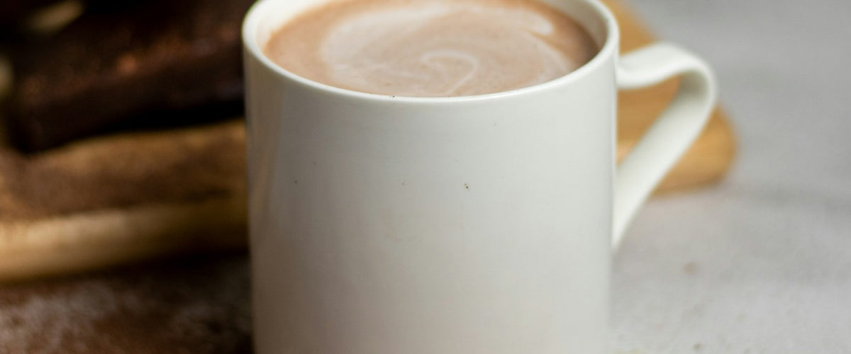 Mocha and hot chocolate side by side