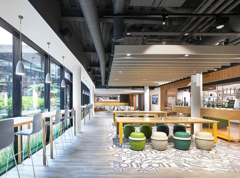 The staff restaurant and café space at Baillie Gifford's Edinburgh office