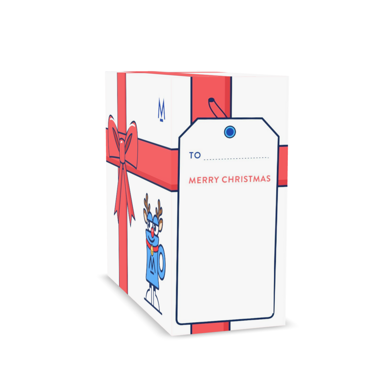 Christmas Coffee in free gift wrap: Rudolph Mo white gift box with red ribbon, gift tag | Modern Standard Coffee