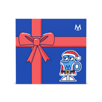 Christmas Coffee in free gift wrap: Santa Mo navy gift box with red ribbon, front | Modern Standard Coffee