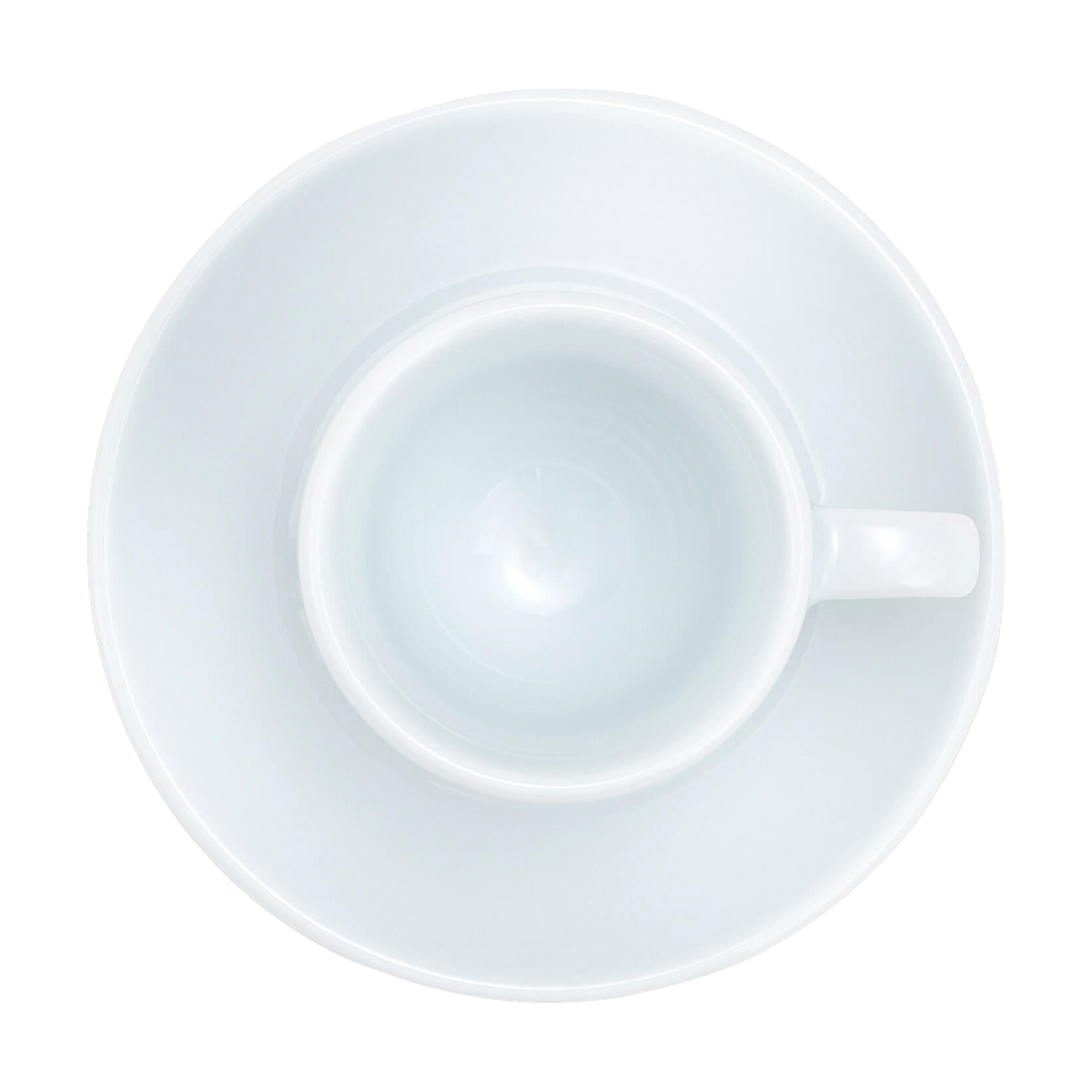 Overhead view of the Modern Standard Coffee Ancap Verona espresso cup and saucer