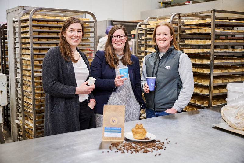 Lynsey Harley of Modern Standard Coffee with Chloe and Jade Milne of Fisher & Donaldson