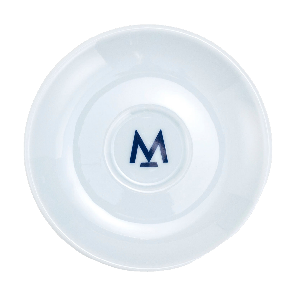 Modern Standard Coffee flat white saucer with the M logo