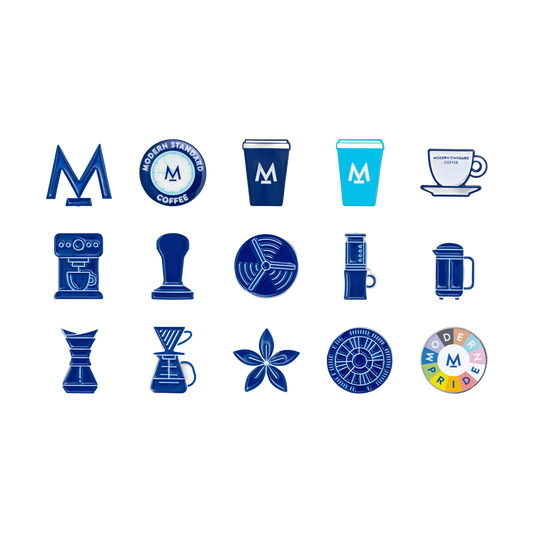 All 15 Modern Standard Coffee enamel pins
