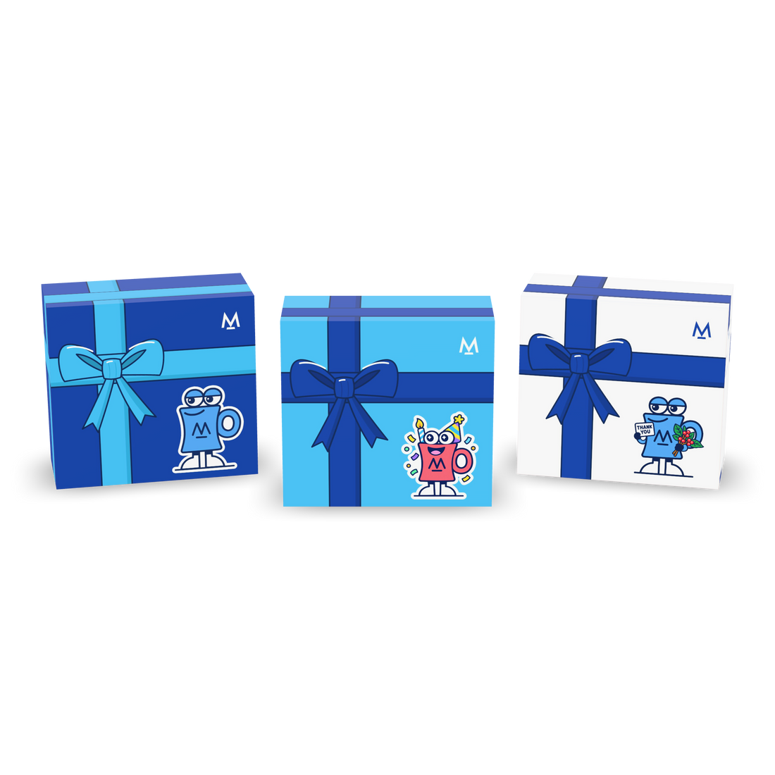 Just For You, Happy Birthday and Thank You coffee gift boxes