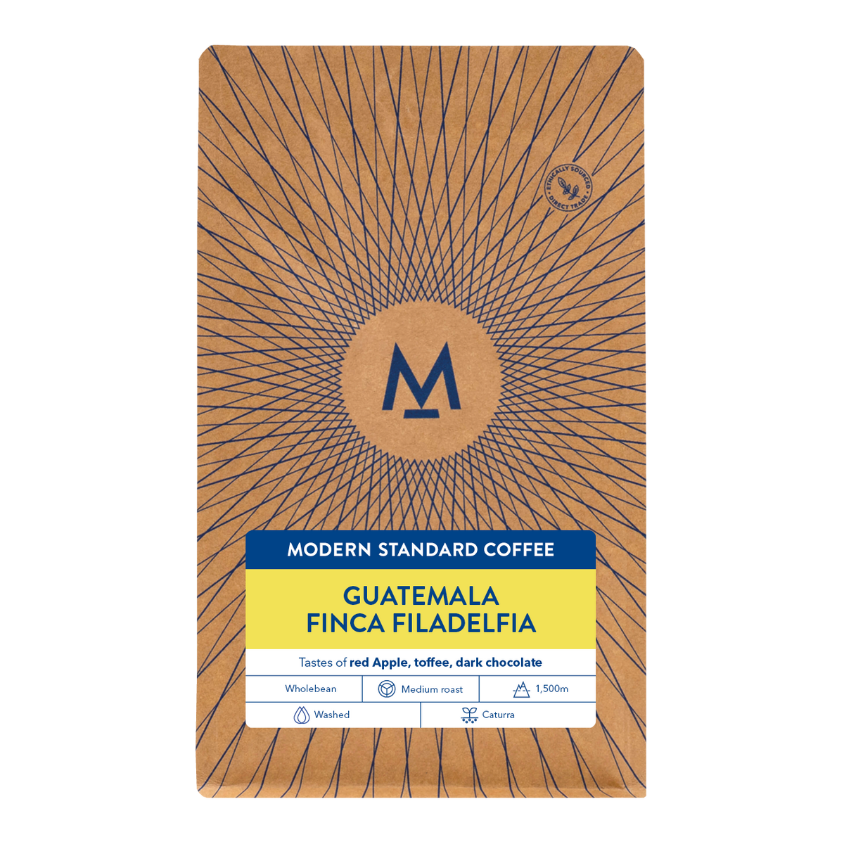 Finca Filadelfia Guatemala coffee bag, front label with tasting notes