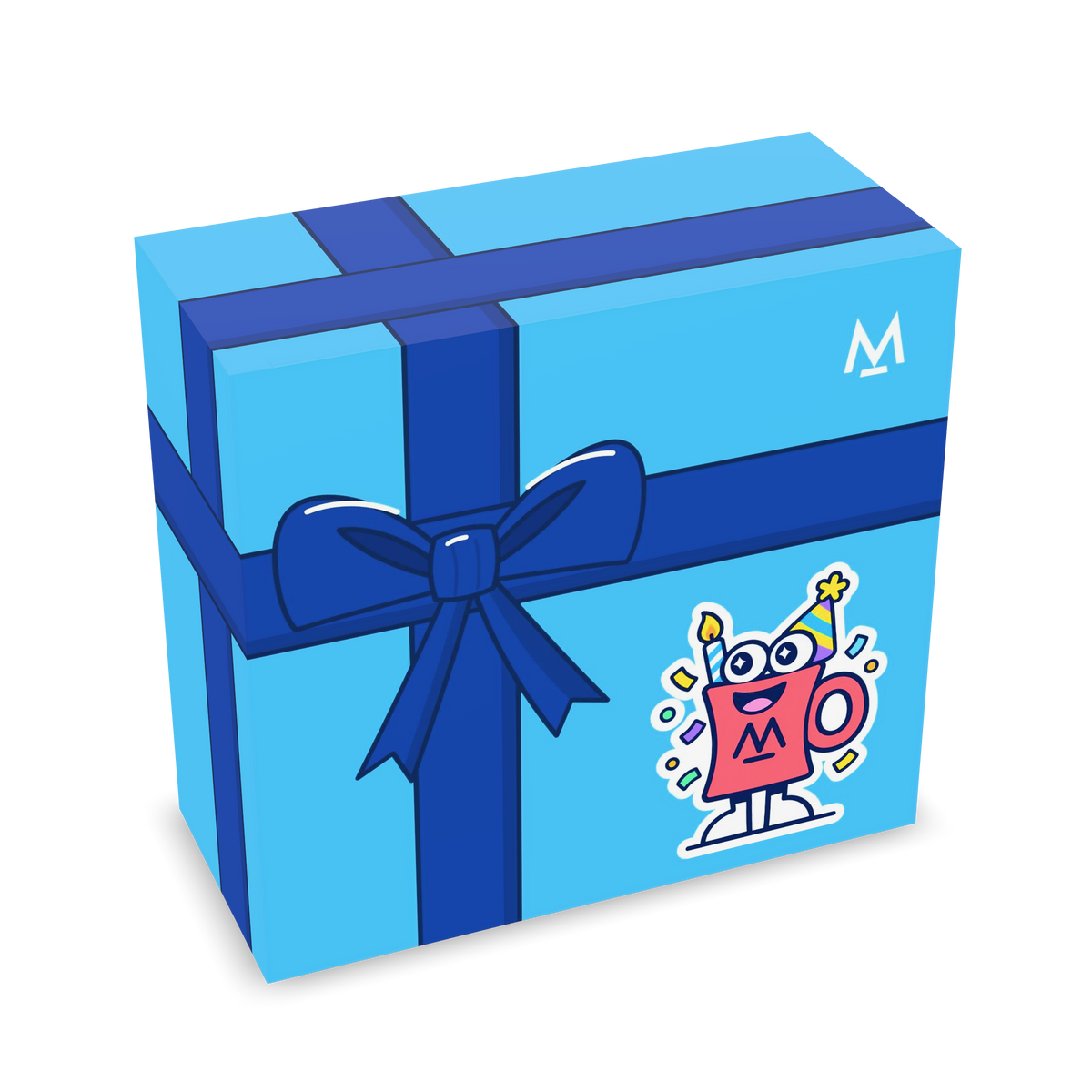 Happy Birthday Coffee Gift Box – gift box, left three-quarter view