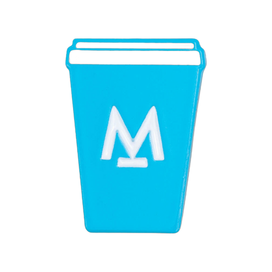 Light Blue Takeaway Cup Enamel Pin by Modern Standard Coffee, 20mm soft enamel