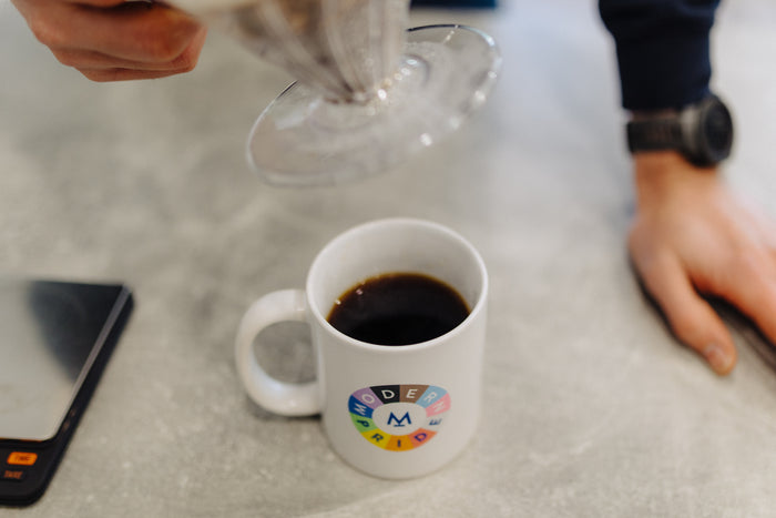 A finished cup of V60 coffee