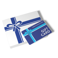 Modern Standard Coffee gift card resting on the closed gift box