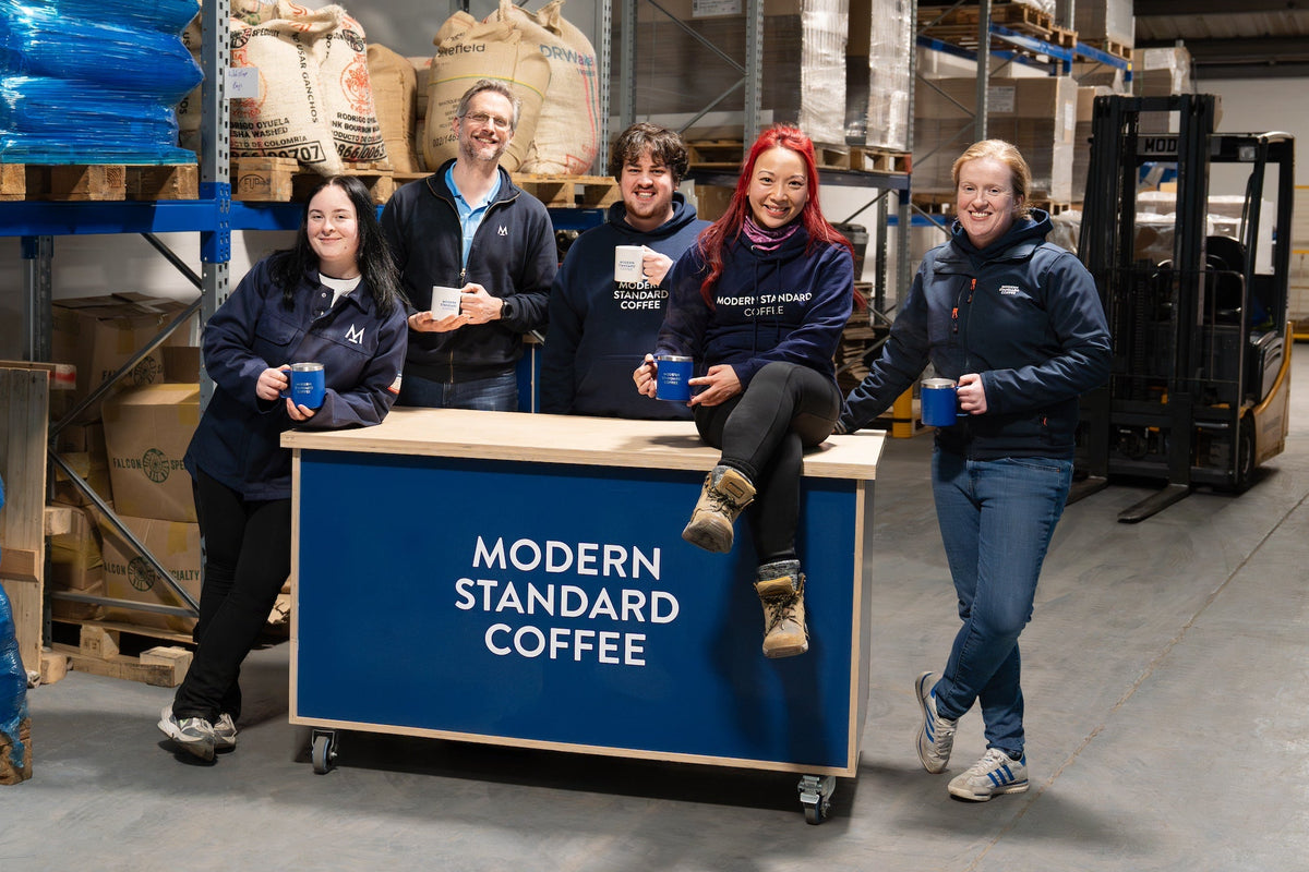 Members of the Modern Standard Coffee team at our roastery