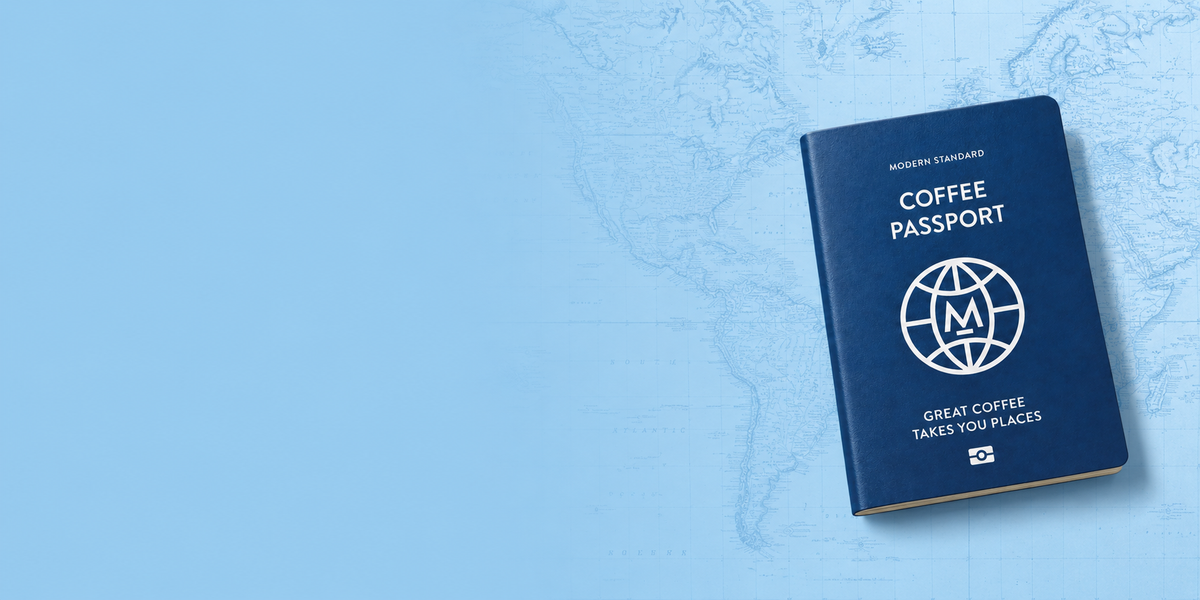 The Modern Standard Coffee Passport on a world map