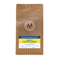 Cafe de Mujeres Mexico decaf coffee bag, front label with tasting notes