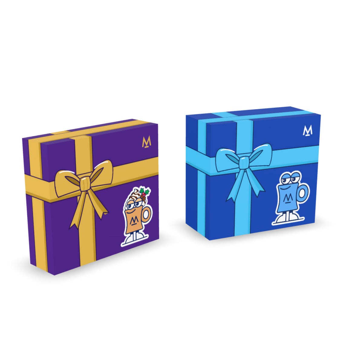 Hot Chocolate & Coffee Gift Box (Mocha Lovers) – both gift boxes, left three-quarter view