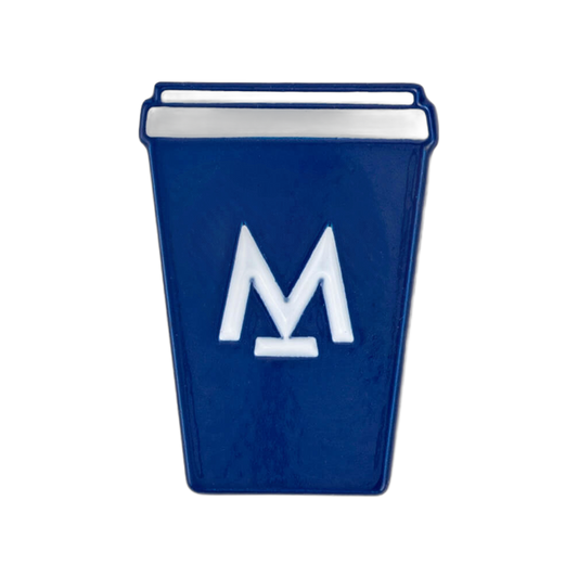Navy Takeaway Cup Enamel Pin by Modern Standard Coffee, 20mm soft enamel