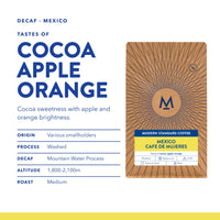 Cafe de Mujeres Mountain Water Decaf tasting notes and origin details