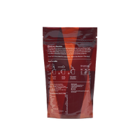 Back of the smaller 52% Hot Chocolate pouch with how-to-make guide